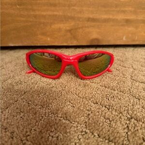 Vintage red Oakley sunglasses with green/yellow frames